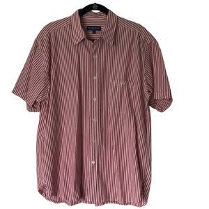 Austin Reed Stripe Seersucker Short Sleeve Shirt, Size L